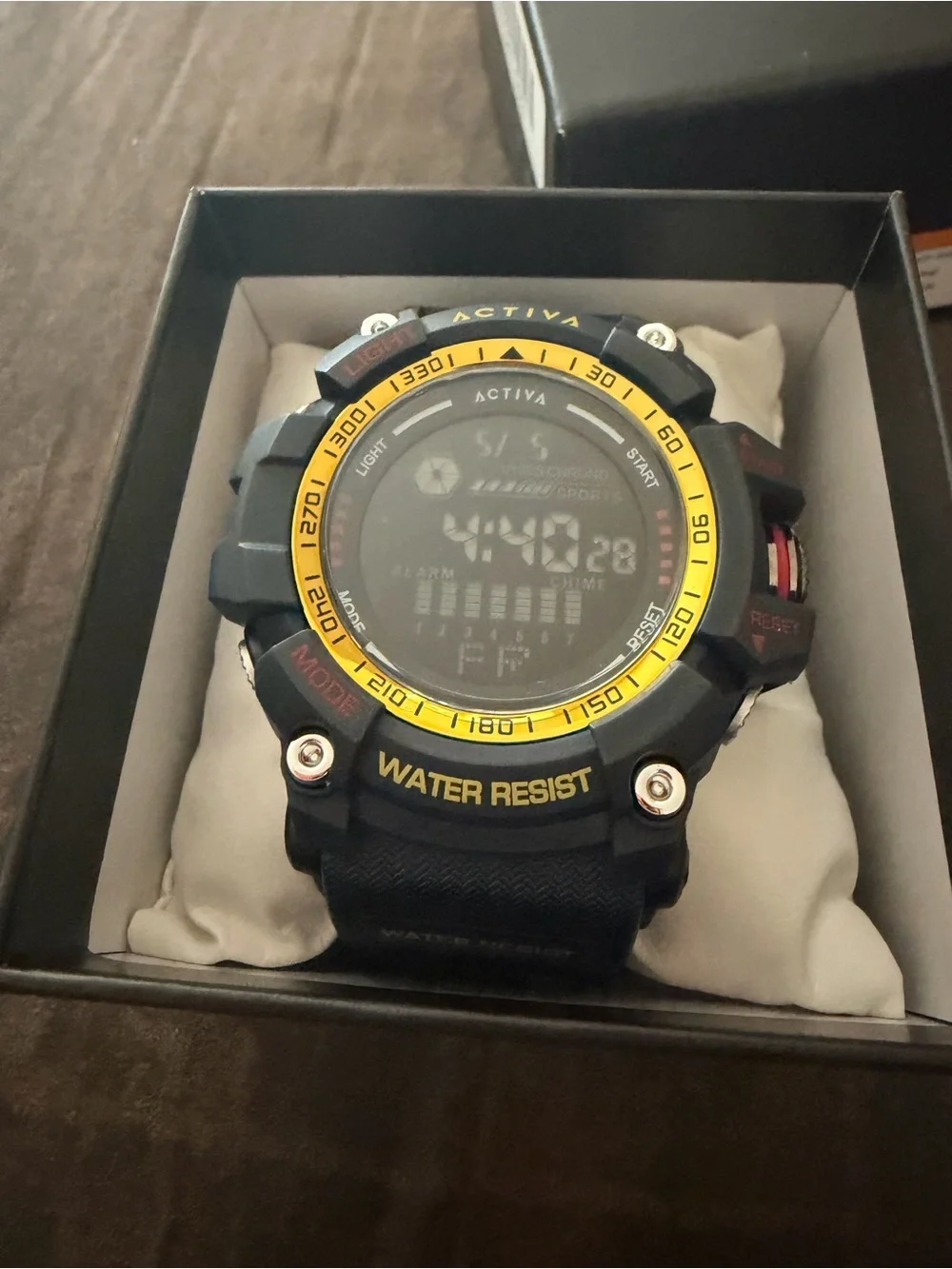 Ativa 56mm Digital Sport Watch - Black with Yellow Accents